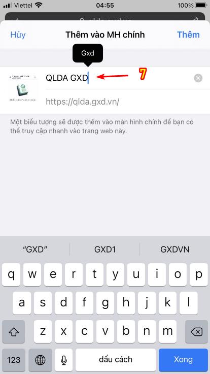 Sửa lại tên app cho ngắn hơn là QLDA GXD